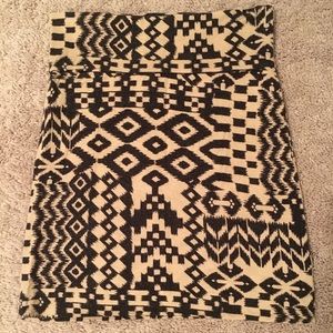 Skin tight tribal print skirt